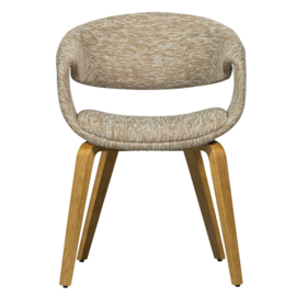 377505-ZN | Yossi eetkamerstoel - zand met houten poot naturel | WOOOD