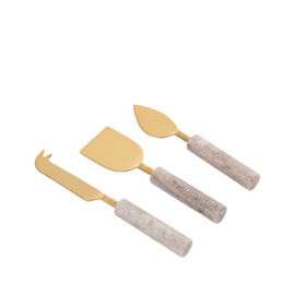 735104 | Dilson cheese knife set - brown marble | PTMD