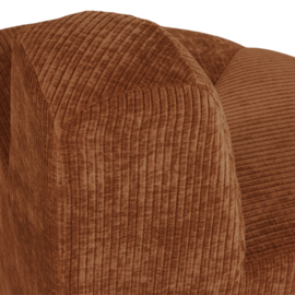 377901- R | Mojo eetbank hoek rond rugleuning - rib roestbruin | WOOOD