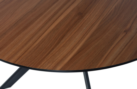 373792-C | Bruno eettafel rond mdf walnoot - Ø120cm | WOOOD Exclusive