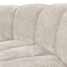 377902- E | Mojo eetbank half ronde hoek met rugleuning - rib ecru | WOOOD