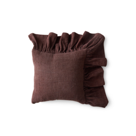 TCU0024 | Ruffle cushion, chestnut (50x50) | HKliving