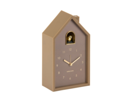 KA6077BR | Alarm clock modern cuckoo Oro - mocha brown | Karlsson by Present Time