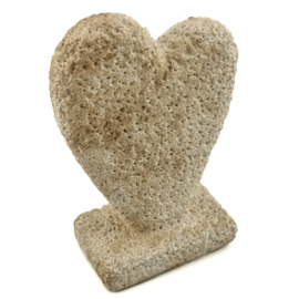 AS7299 | Aardewerk ornament hart klein - beige | HomeBound by Kolony