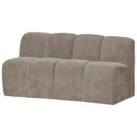 377462-D | Mojo eetbank met rugleuning 164cm - ribstof donkerzand | WOOOD