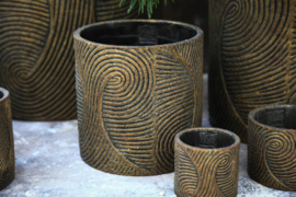 722916 | Erich pot swirl pattern S - black/gold | PTMD
