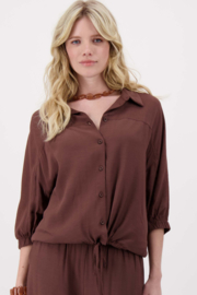  Crepe marocain blouse - bruin | Zusss - Binnenkort verwacht!!