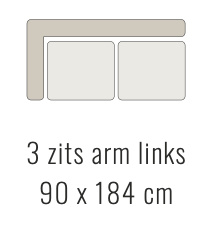 3 zits met arm links - Denise 90x184 cm | Sevn