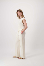 Mouwloze top van crinkle stof - off white | Zusss