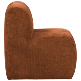 377519-R | Mojo eetbank met rugleuning 84cm - ribstof roestbruin | WOOOD