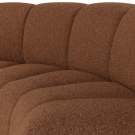 377902- RM | Mojo eetbank half ronde hoek met rugleuning - boucle roestbruin | WOOOD