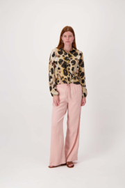 Nep overslag blouse met print - choco/sand/light pink | Zusss