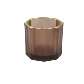 717084 | Tealight holder Magali octagon - brown | PTMD 