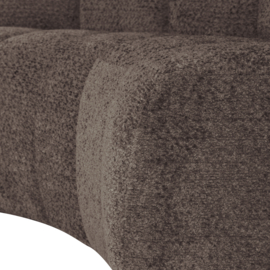 377902-WB | Mojo eetbank half ronde hoek met rugleuning - wollig bruin | WOOOD