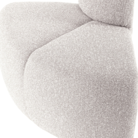 377901- EM | Mojo eetbank hoek rond rugleuning - boucle ecru melange | WOOOD