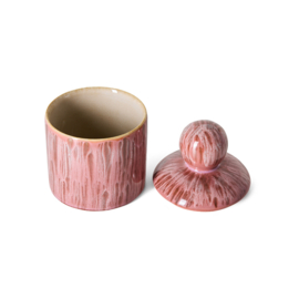 KST0314 | 70s ceramics: small storage jar, rhubarb | HKliving - Medio november verwacht!