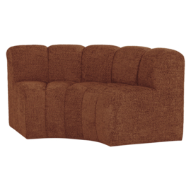 377902-WR | Mojo eetbank half ronde hoek met rugleuning - wollig roestbruin | WOOOD