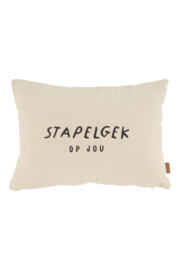 Kussen corduroy stapelgek 35x25cm - zand/antracietgrijs | Zusss -Wordt verwacht!