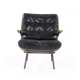 97621 | Fauteuil Bastiaan - zwart java leder | Eleonora