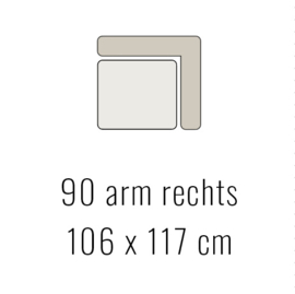 90 arm rechts - Tori 106x117 cm | Sevn