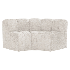 377902-WE | Mojo eetbank half ronde hoek met rugleuning - wollig ecru | WOOOD