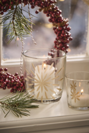6005-00 | Candle holder glass f/tealight w/engraved star | Ib Laursen