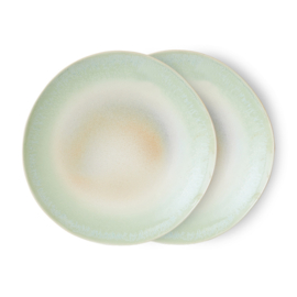 KST0062 | 70s ceramics: dinner plates, palms (set of 2) | HKliving