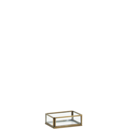 IB-2103760CL | Glass tray - antique brass | Madam Stoltz