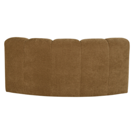 377902- H | Mojo eetbank half ronde hoek met rugleuning - rib honinggeel | WOOOD