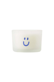 Geurkaarsje in glas smiley - wit/blauw | Zusss