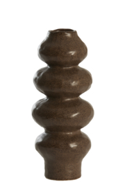 5719864 | Vaas deco Ø15,5x37,5 cm ROGANO - donkebruin | Light & Living