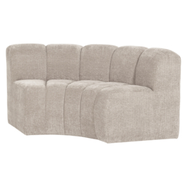 377902- E | Mojo eetbank half ronde hoek met rugleuning - rib ecru | WOOOD