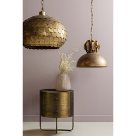 801189-B | Glossy rond kastje - metaal antique brass | BePureHome