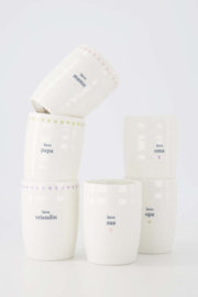 Koffiemok lieve oma - wit/lila | Zusss 