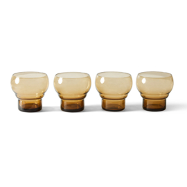 AGL4511 | 70s glassware: bulb glasses, amber (set of 4) | HKliving