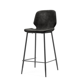 0893 | Bar chair Seashell low - black | By-Boo