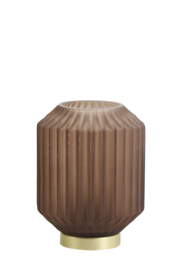 1851282 | Tafellamp LED Ø13x17 cm IVOT glas mat koffie | Light & Living