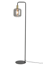 1861884 | Vloerlamp Ø28x155 cm LEKAR - antiek brons+smoke glas | Light & Living