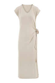 Basic jurk met strikdetail - zand  | Zusss