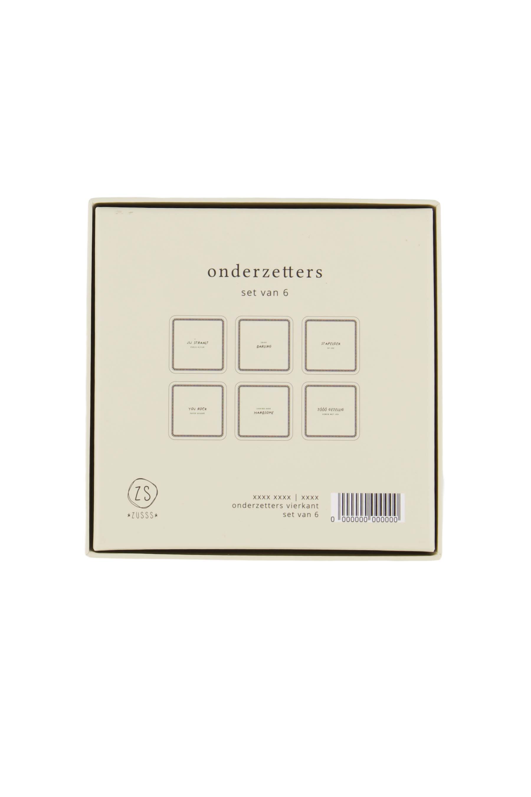 Set van 6 onderzetters - zand/antraciet | Zusss