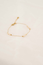 Armband met steentjes - off white /goud | Zusss