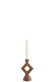 HY19309-20-B | Stoneware candle holder - brick | Madam Stoltz