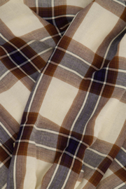 Ruit blouse met strik - kit/caramel | Zusss