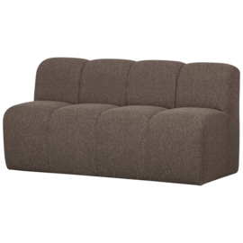 377462-BM | Mojo eetbank met rugleuning 164cm - bouclé bruin melange | WOOOD