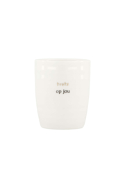 Espresso mok trots op jou  - wit/zwart/goud | Zusss 