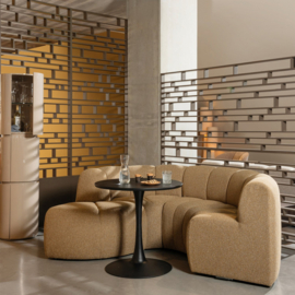 377901- WH | Mojo eetbank hoek rond rugleuning - wollig honinggeel | WOOOD