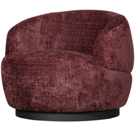 800037-A | Woolly draaifauteuil - chenille aubergine | BePureHome