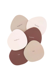 Set van 6 onderzetters happy home - multicolor | Zusss 