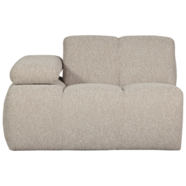 377452/3-EM | Mojo 1-zits element met arm (links of rechts) - bouclé beige melange | WOOOD