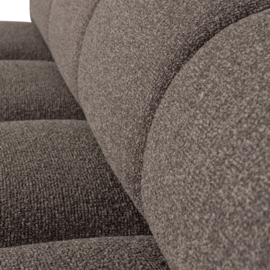 377462-BM | Mojo eetbank met rugleuning 164cm - bouclé bruin melange | WOOOD